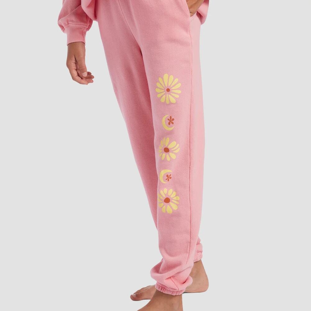 Billabong Kids' Girls' Youth Making Waves Daisey Floral High Waist Sweatpants - Picture 2 of 3